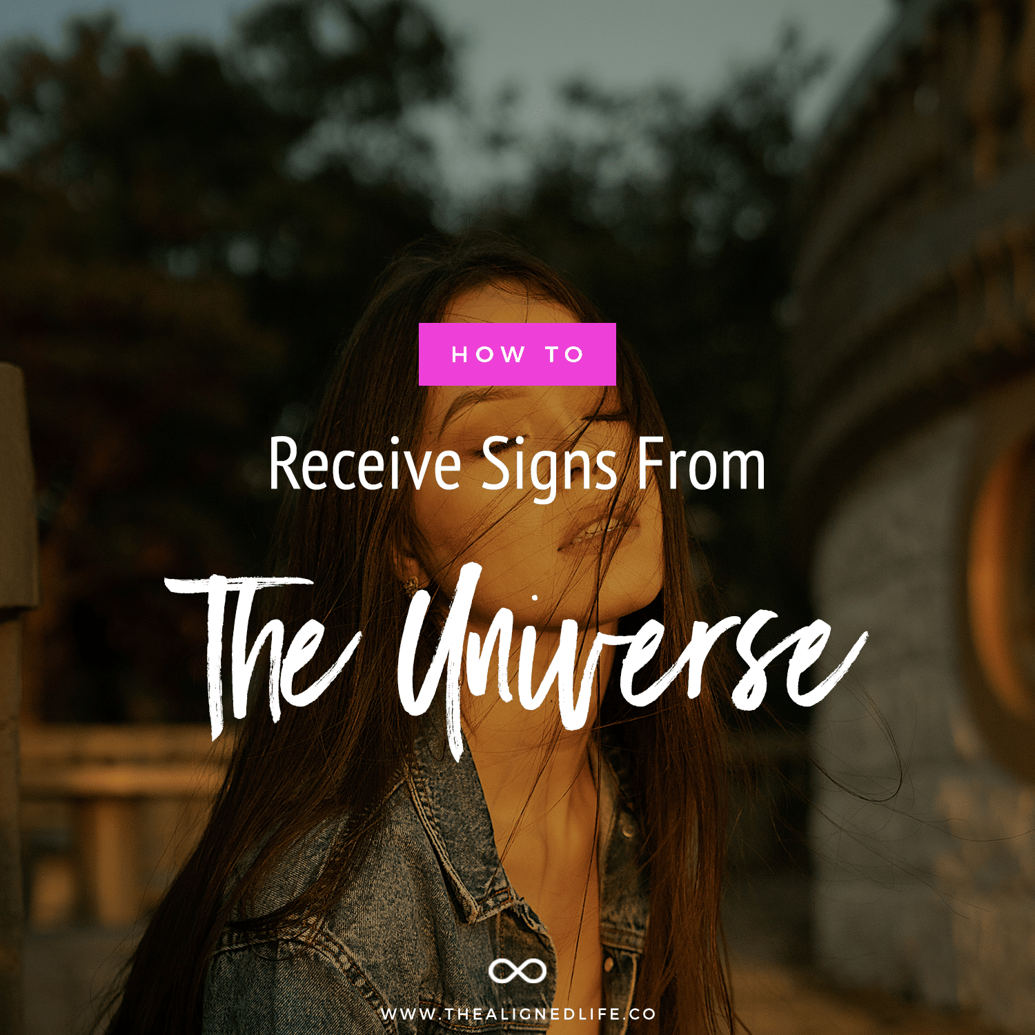 woman with eyes closed & How To Receive Signs From The Universe