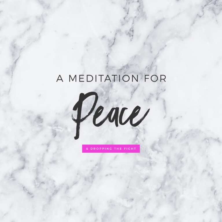 Video: A Meditation For Peace + Dropping The Fight