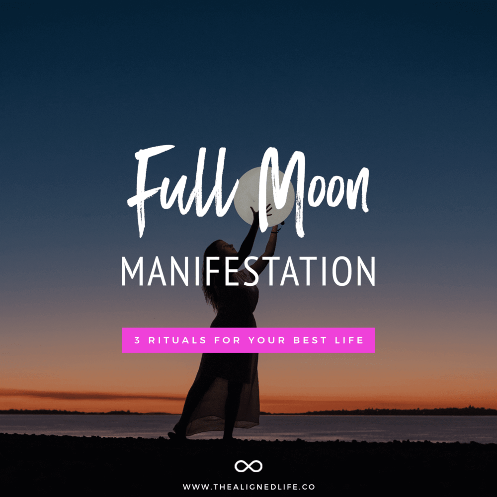 woman holding a moon globe with text Full Moon Manifestation: 3 Rituals For Your Best Life