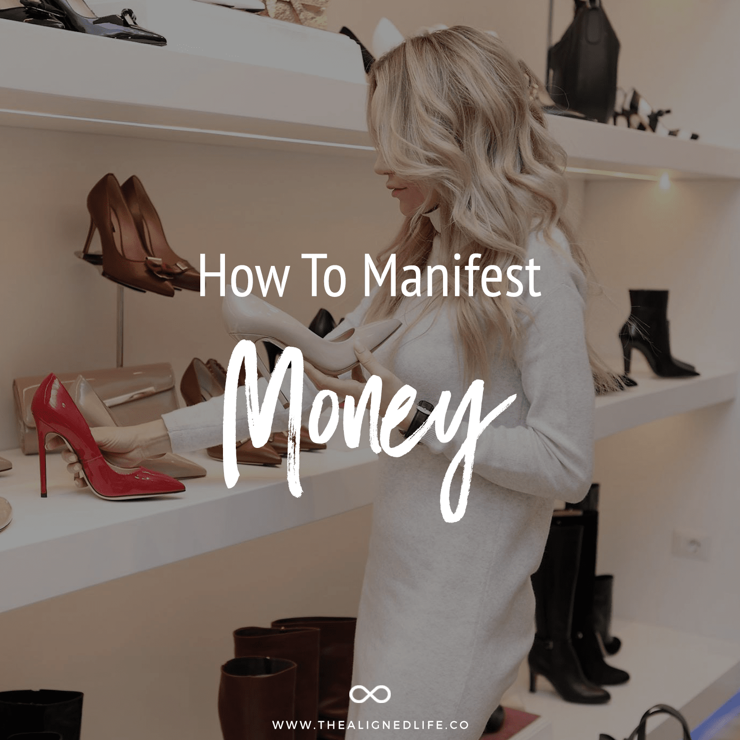 woman shopping with text How To Manifest Money