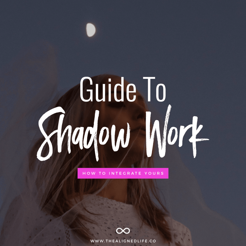 woman with eyes closed and text Shadow Work: How To Integrate Your Shadow Self