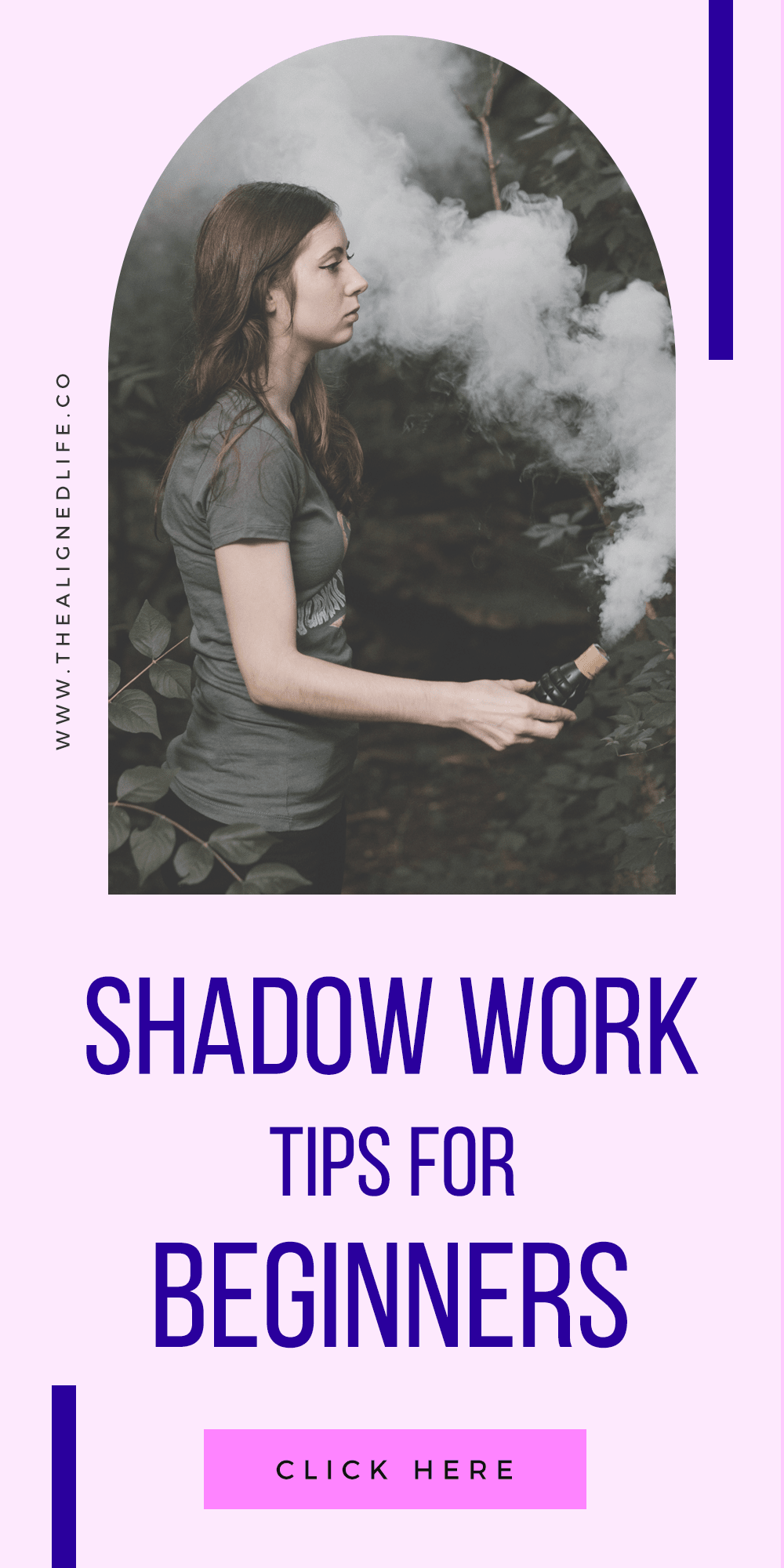 woman holding smoke can with text Shadow Work For Beginners: 5 Tips