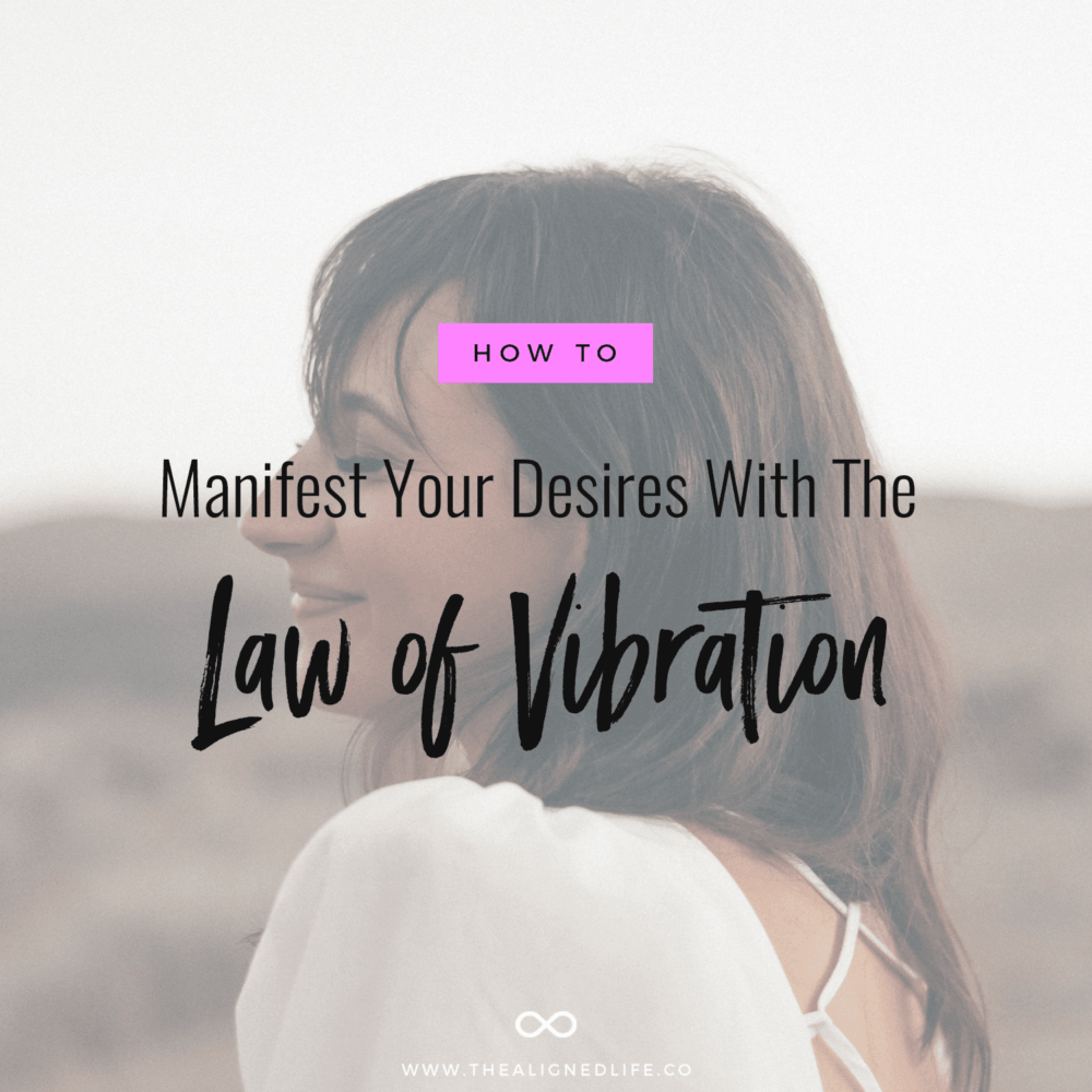 woman profile with text How Manifest Your Desires With The Law of Vibration