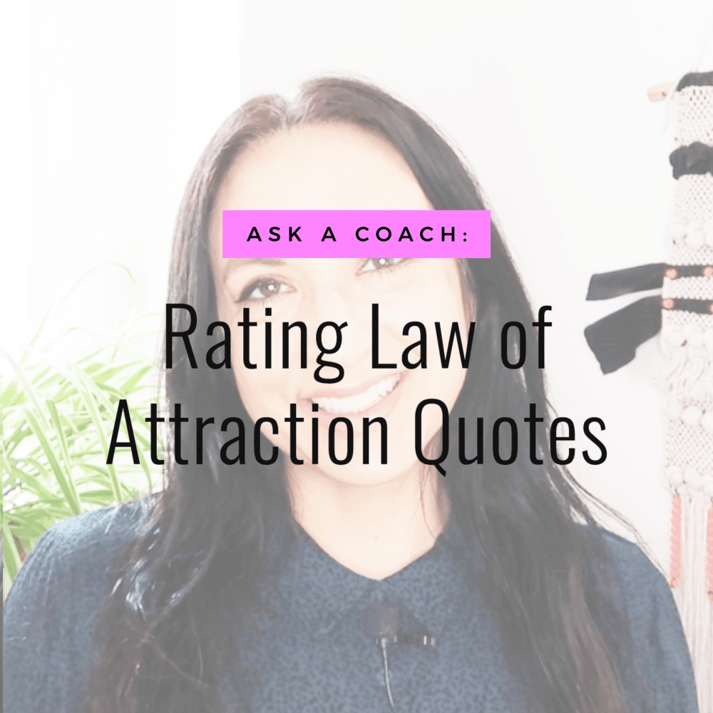 Jenn Stevens with text Rating Law of Attraction Quotes!