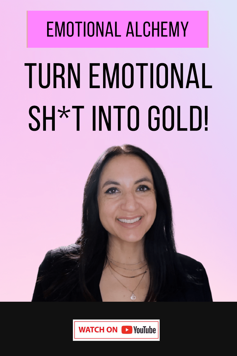 Jenn Stevens with text Emotional Alchemy: How To Turn Emotional Sh*t Into Gold!