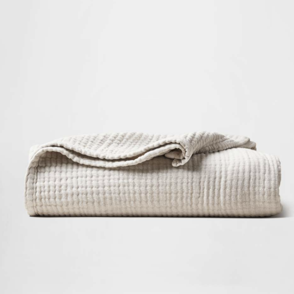 Silk & Snow Coverlet in Oat