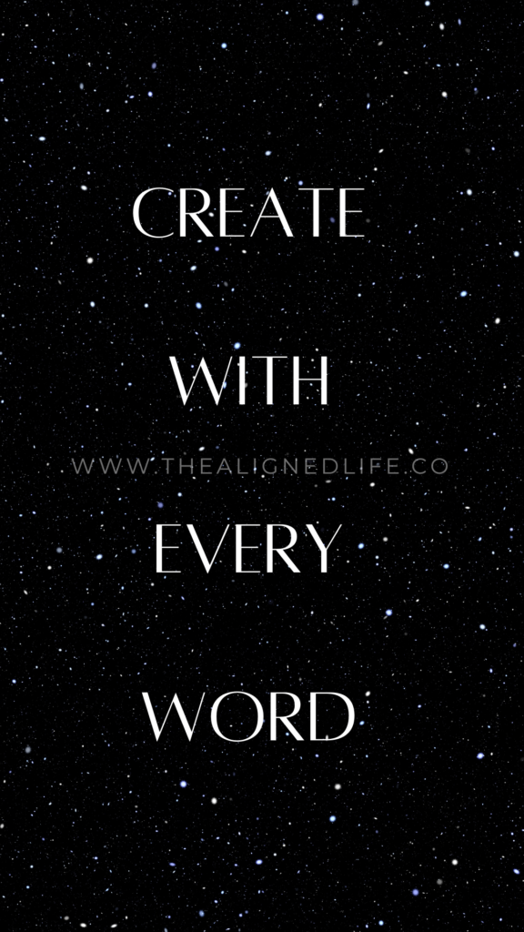 Create With Every Word | Manifestation Wallpaper