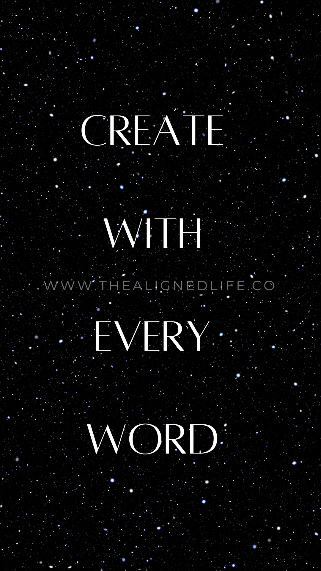 Create With Every Word | Manifestation Wallpaper