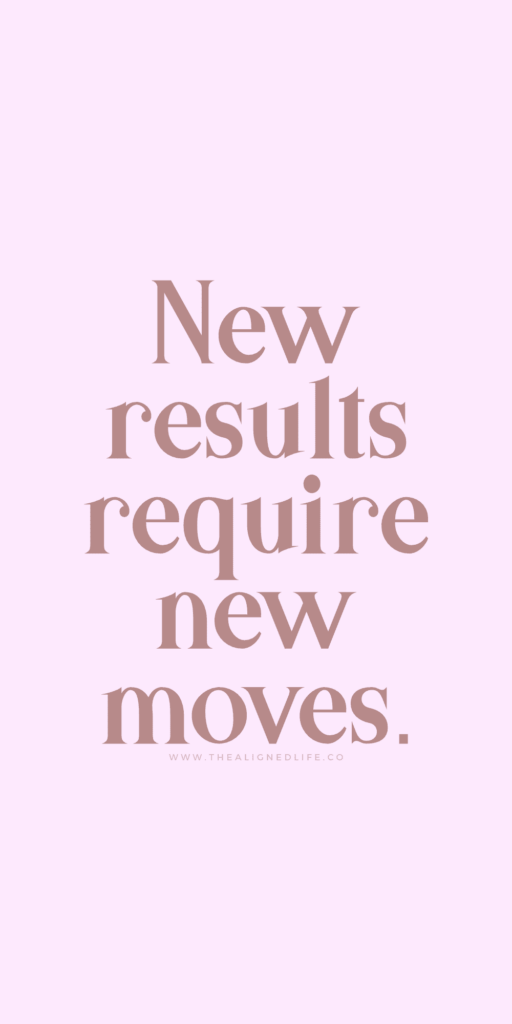New results require new moves | Manifestation Wallpaper | Manifestation Quotes Manifestation Inspo | The Ailgned Life