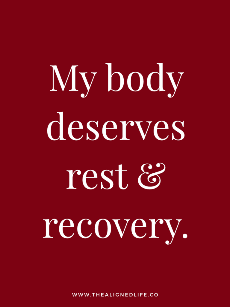 My body deserves rest & recovery. | 100 Health & Beauty Affirmations | The Aligned Life Manifestation Blog