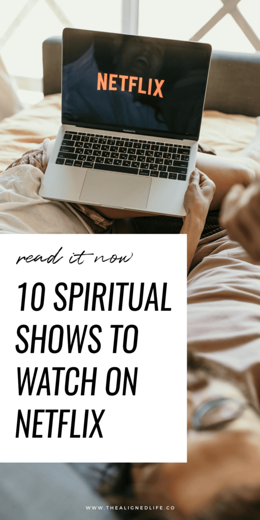 couple watching Netflix on a laptop in bed | Spiritual Shows To Watch On Netflix | The Aligned Life Manifestation Blog