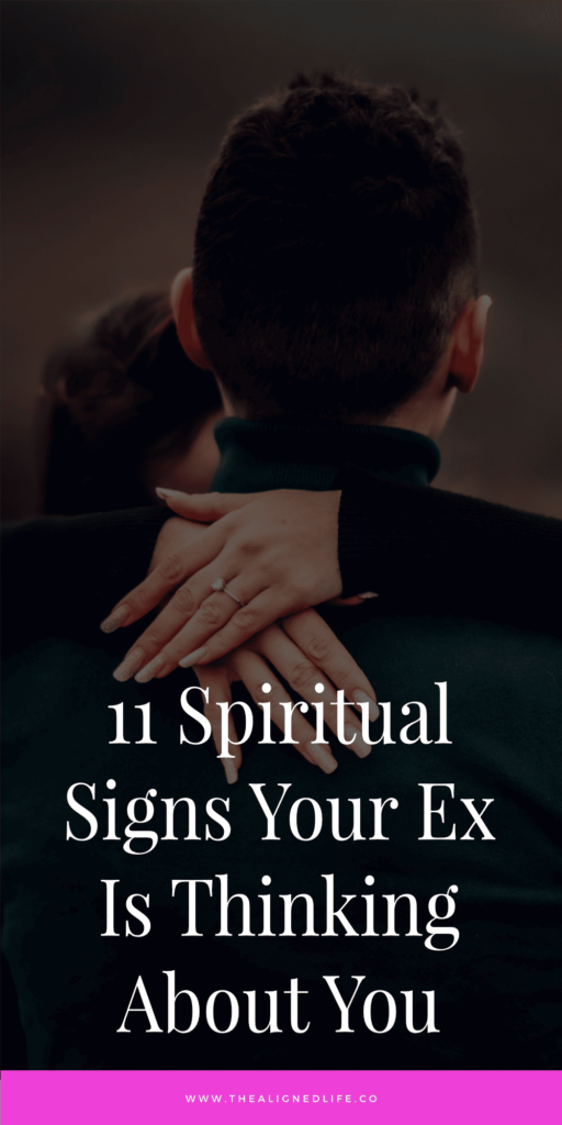 woman with engagement ring with her hands around a man's neck | 11 Spiritual Signs Your Ex Is Thinking About You | The Aligned Life Manifestation Blog