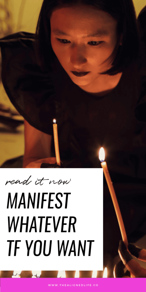 3 women with dark hair lighting candles | How To Manifest Whatever TF You Want | The Aligned Life Manifestation Blog