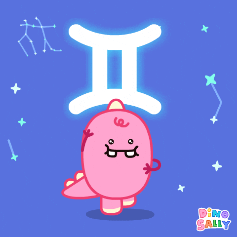 Double Pink Dinosaur Gemini Animated Gif