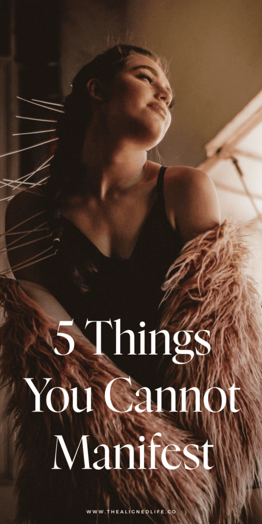 woman in a furry coat next to a railing | 5 Things You Cannot Manifest | The Aligned Life Manifestation Blog