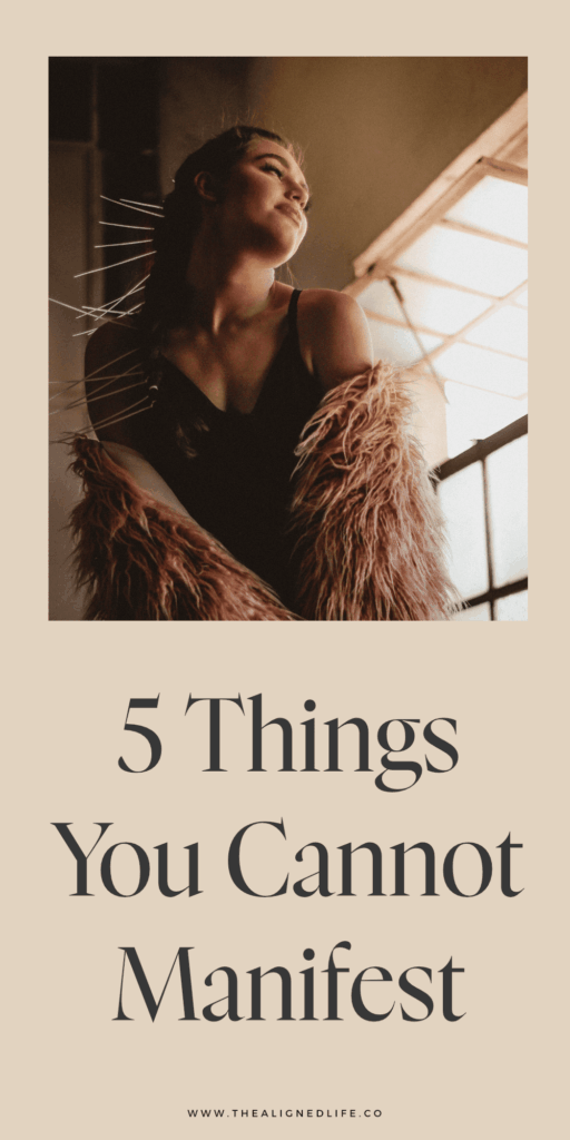 woman in a furry coat next to a railing | 5 Things You Cannot Manifest | The Aligned Life Manifestation Blog