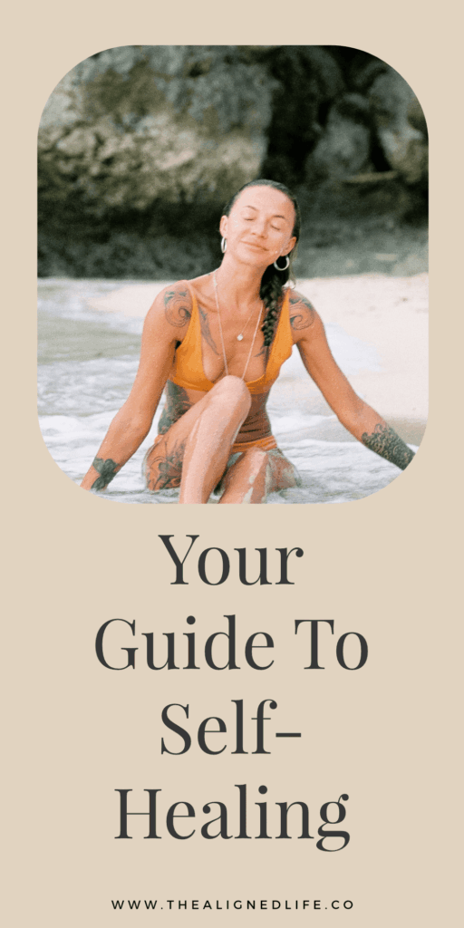 woman with her eyes closed at the beach | Emotional Healing Guide | The Aligned Life Blog