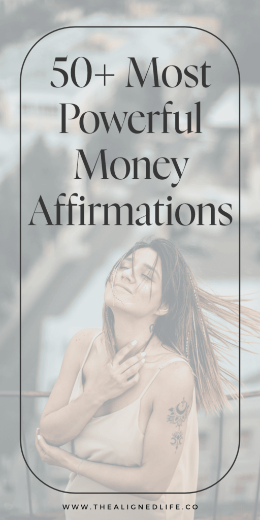 woman on a rooftop with her eyes closed | The Most Powerful Money Affirmations Ever | The Aligned Life Manifestation Blog