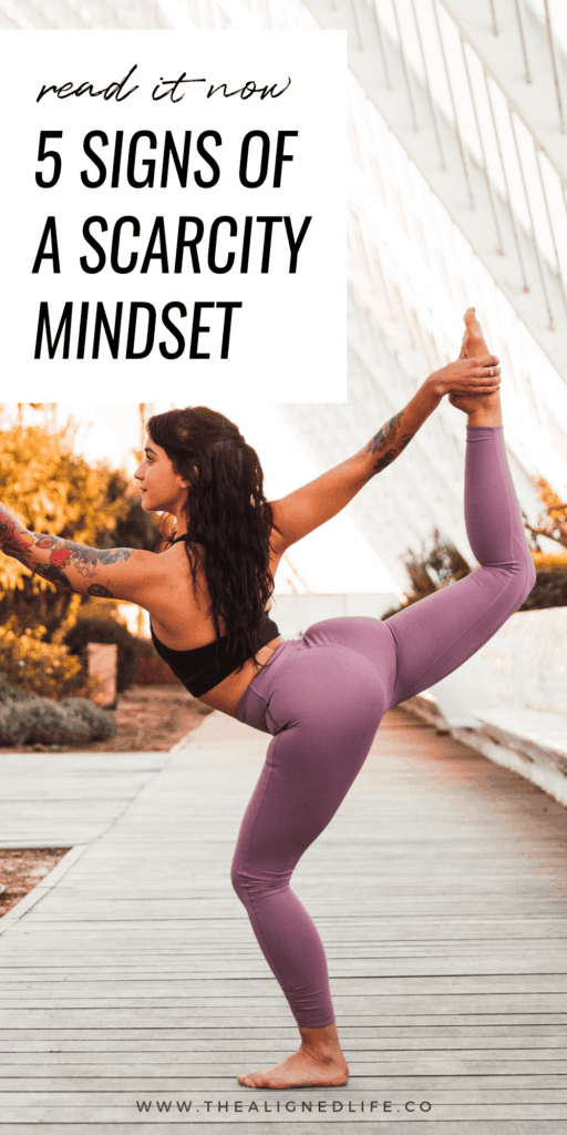 woman doing yoga | 5 Signs Of A Scarcity Mindset | The Aligned Life Manifestation Blog