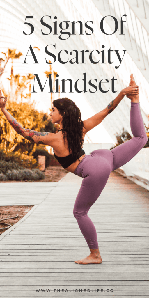 woman doing yoga | 5 Signs Of A Scarcity Mindset | The Aligned Life Manifestation Blog