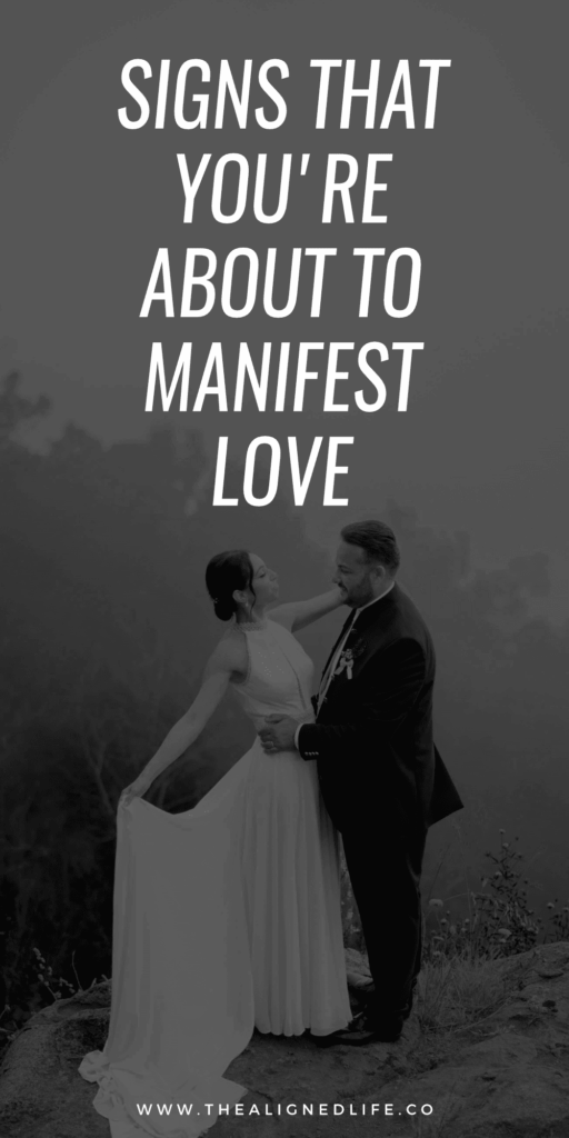 bride and groom in the fog standing on a rock | 7 Signs That You're About To Manifest Love | The Aligned Life Manifestation Blog