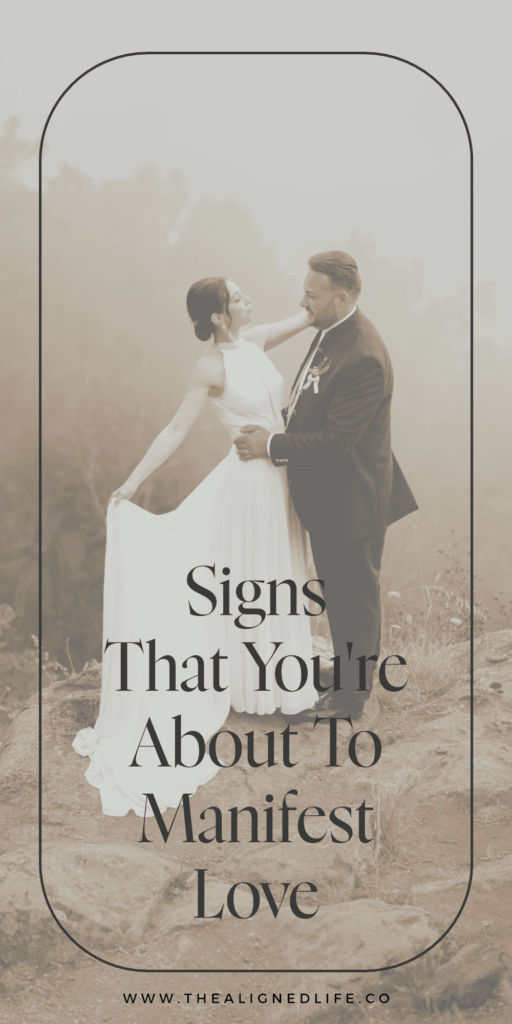 bride and groom in the fog standing on a rock | 7 Signs That You're About To Manifest Love | The Aligned Life Manifestation Blog