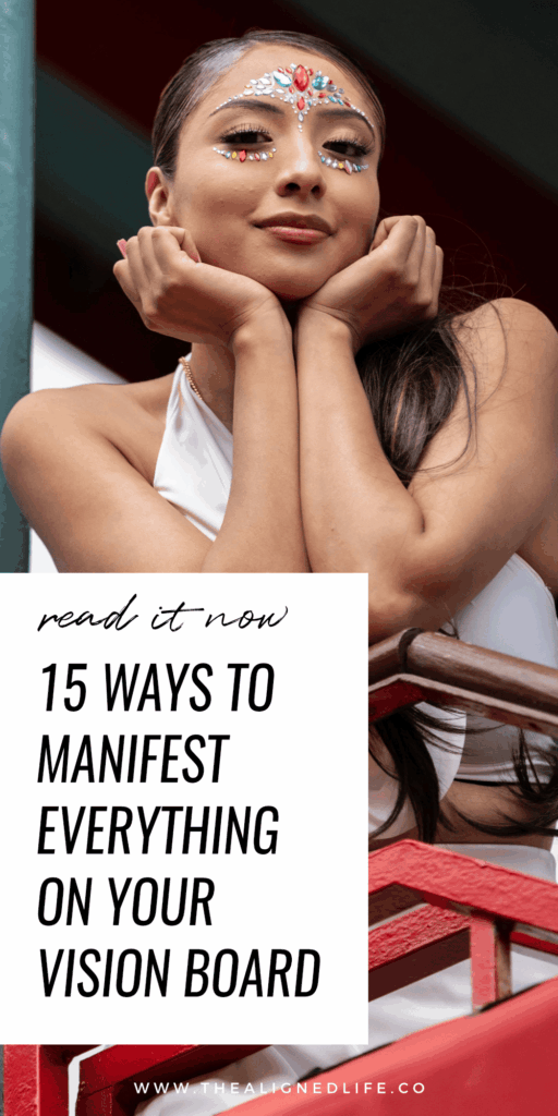 woman with jewels on her face | 15 Ways To Manifest Everything On Your Vision Board | The Aligned Life Manifestation Blog