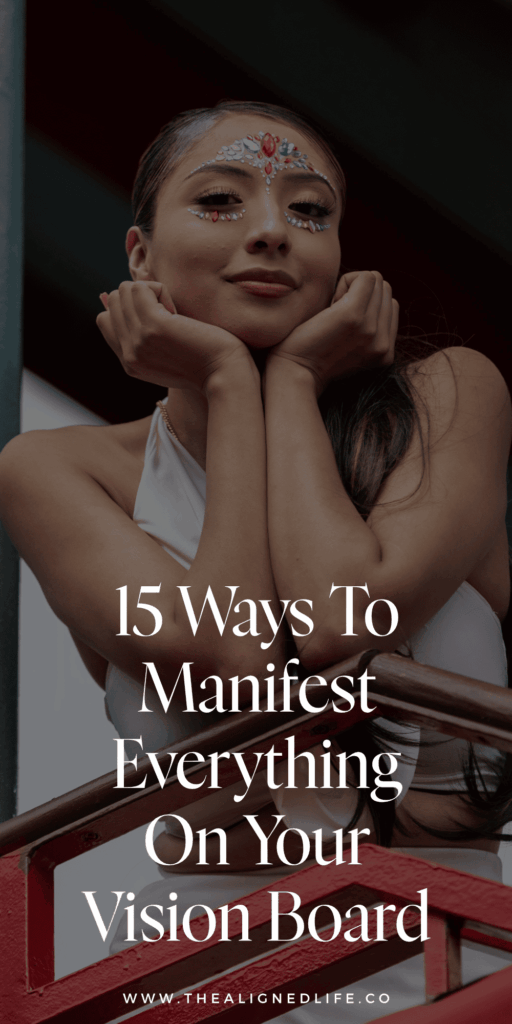woman with jewels on her face | 15 Ways To Manifest Everything On Your Vision Board | The Aligned Life Manifestation Blog