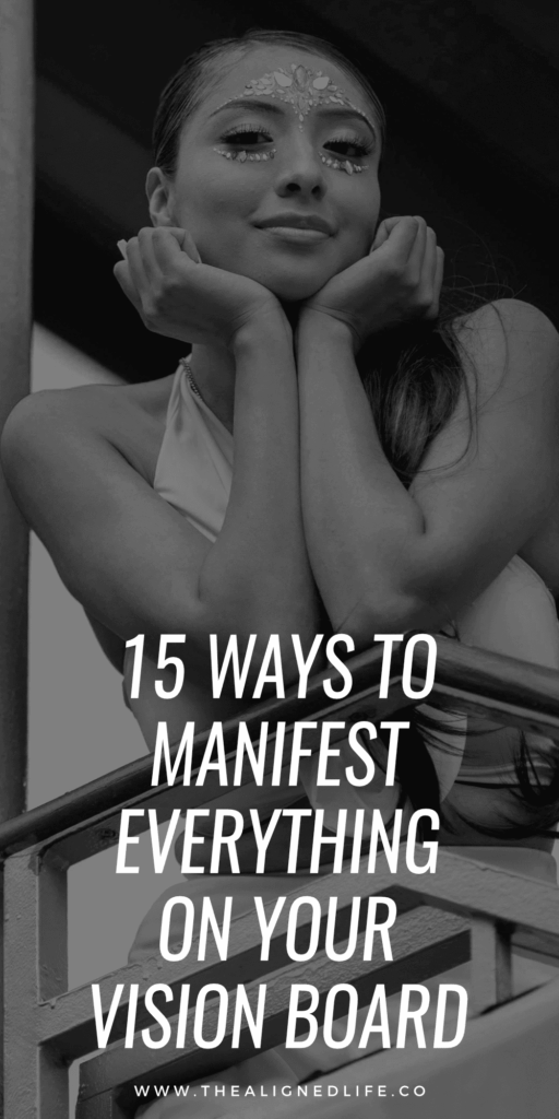 woman with jewels on her face | 15 Ways To Manifest Everything On Your Vision Board | The Aligned Life Manifestation Blog