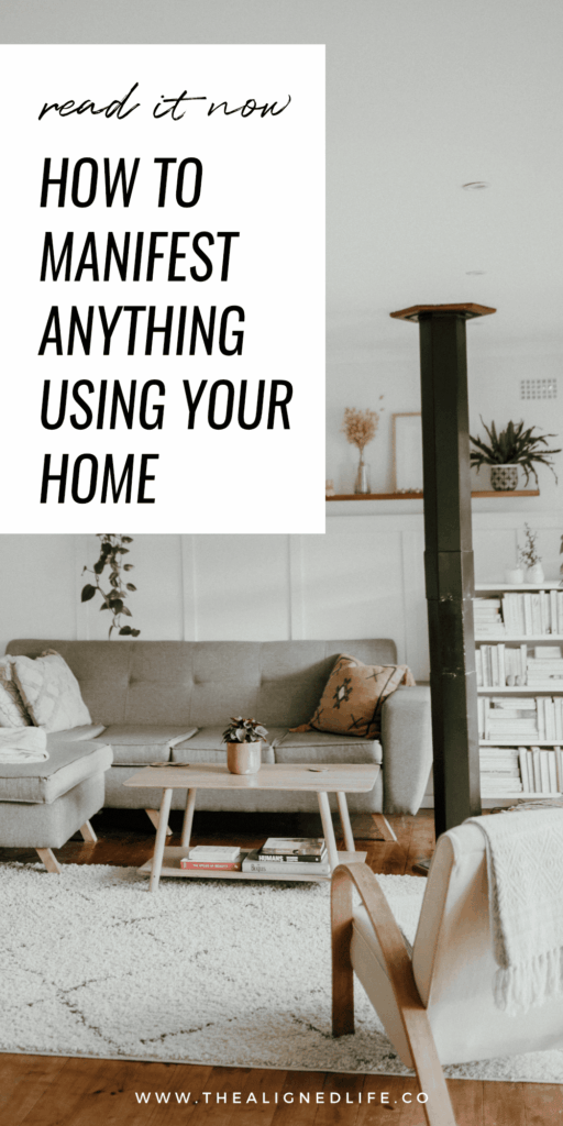 white living room with grey sofa | How To Manifest Anything Using Your Home | The Aligned Life Manifestation Blog