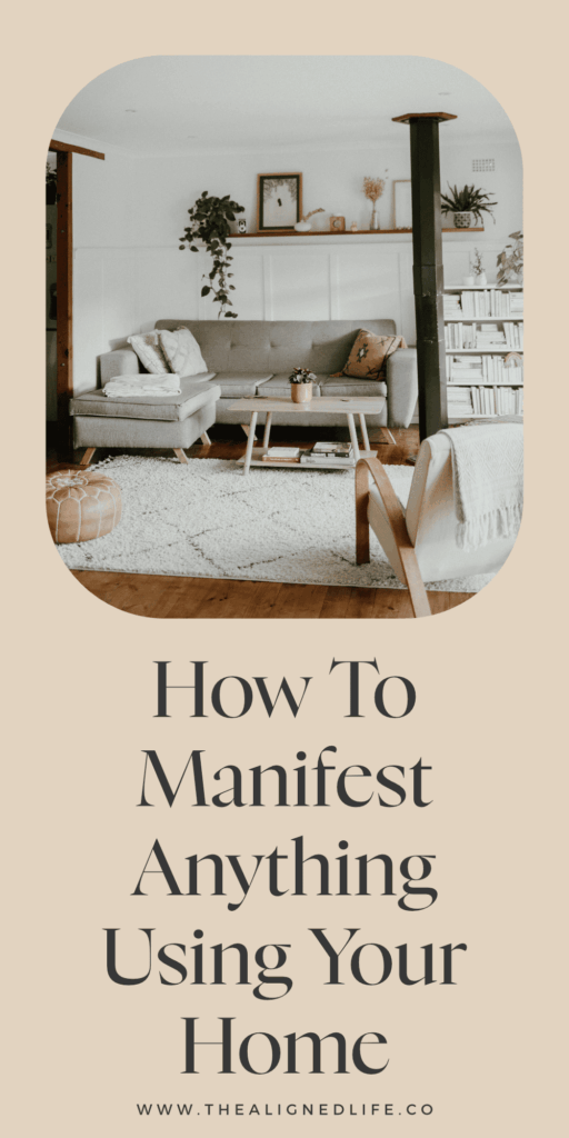 white living room with grey sofa | How To Manifest Anything Using Your Home | The Aligned Life Manifestation Blog