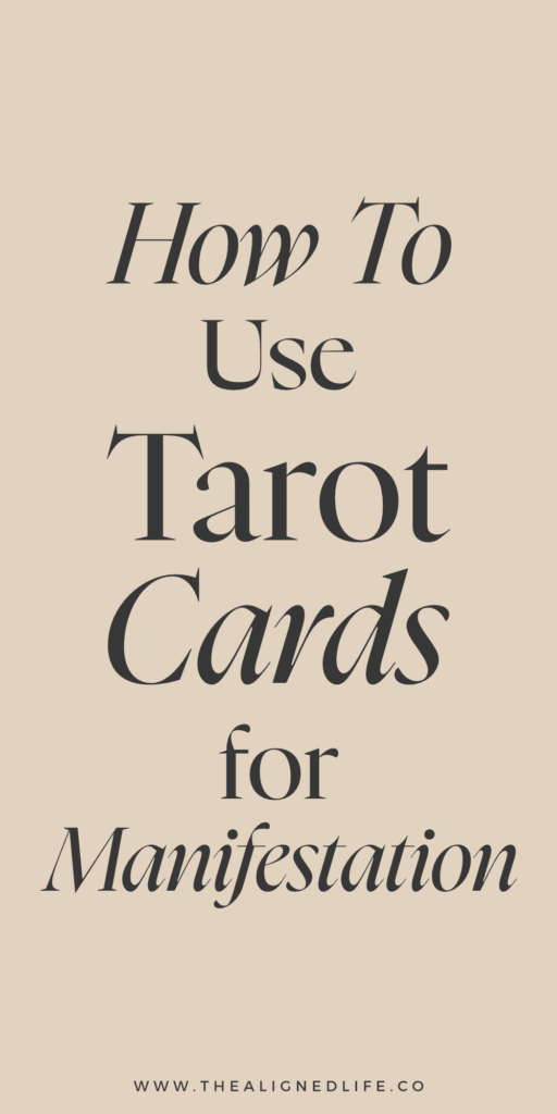 woman sitting on the floor with tarot cards and crystals | How To Use Tarot Cards For Manifestation | The Aligned Life Manifestation + Spirituality Blog