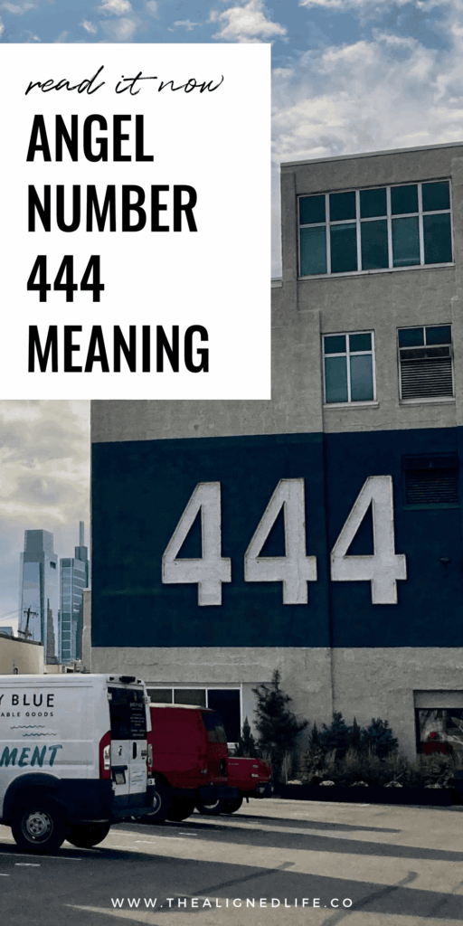 trucks parked in front of a sign saying 444 | Angel Number Meaning 444 | Manifest with 444 | The Aligned Life Manifestation Blog