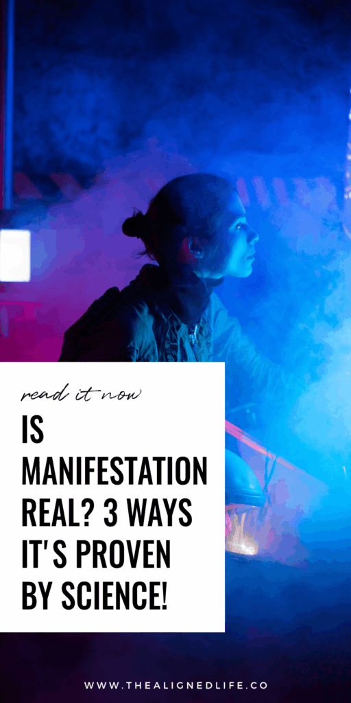 woman in purple and blue fog | Is Manifestation Real? 3 Ways It's Proven By Science | The Aligned Life Manifestation Blog