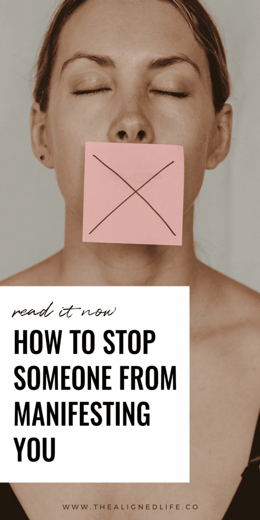 woman with a post it note over her note | Stop Someone From Manifesting You | The Aligned Life Manifestation Blog
