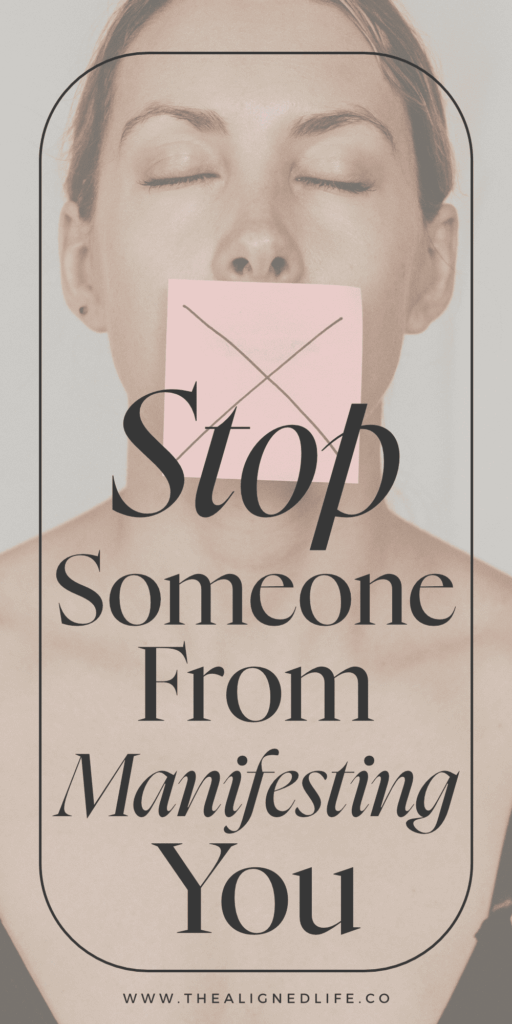 woman with a post it note over her note | Stop Someone From Manifesting You | The Aligned Life Manifestation Blog