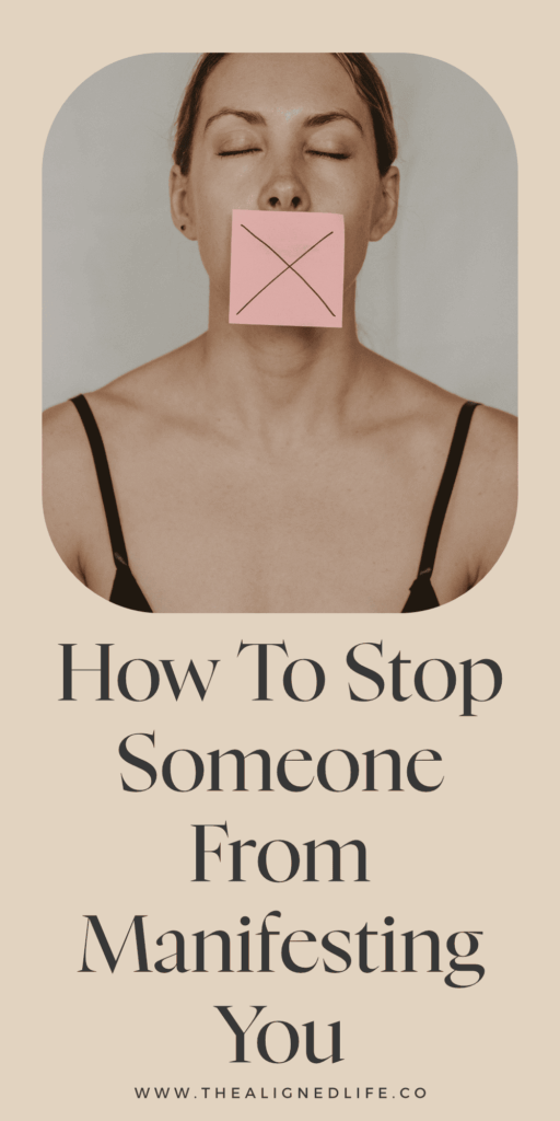 woman with a post it note over her note | Stop Someone From Manifesting You | The Aligned Life Manifestation Blog