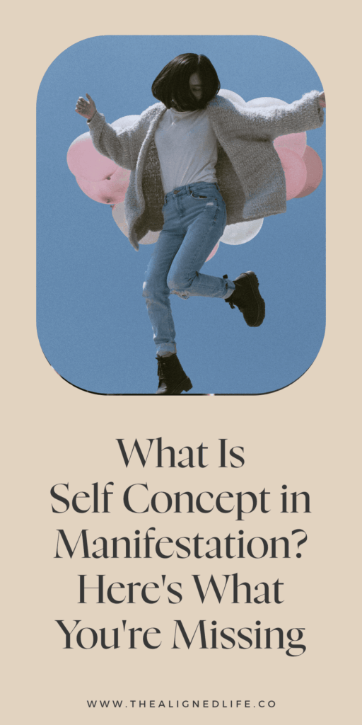 blue sky with brunette woman jumping | How To Improve Your Self-Concept For Manifestation