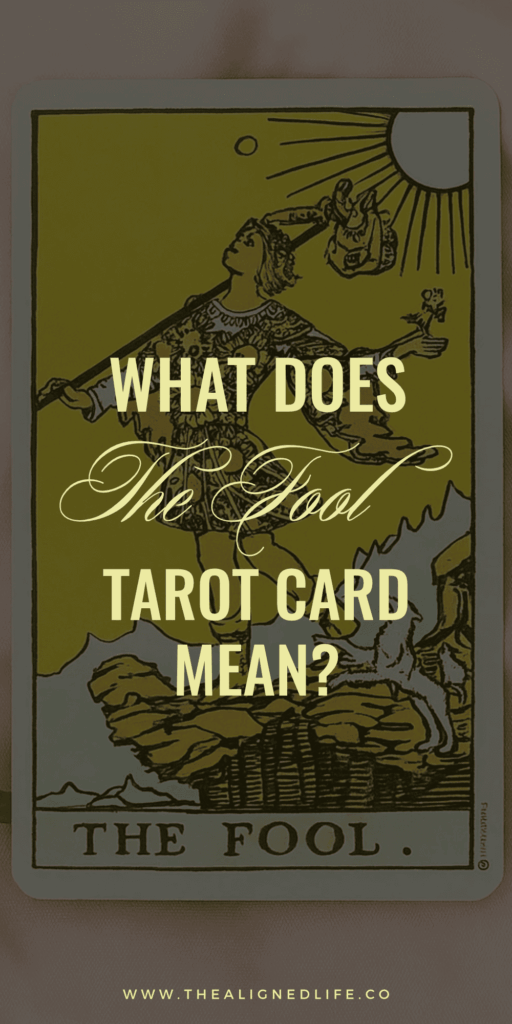 photo of The Fool Tarot card with text reading What Does The Fool Tarot Card Mean?