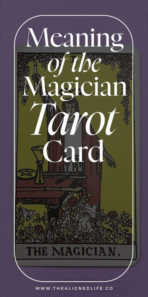 purple background with the Rider Waite Magician Tarot Card | The Magician Tarot Card Meaning & Guide