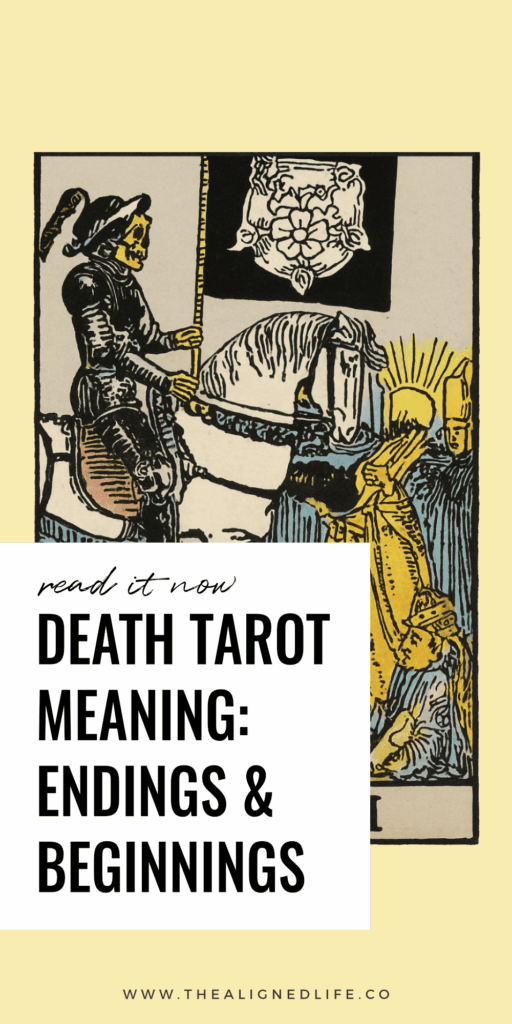 the Grim Reaper rides a white horse | the Death card from the Rider Waite tarot deck