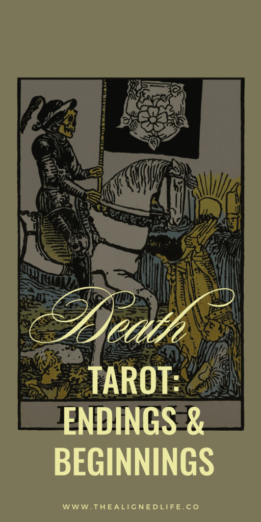 the Grim Reaper rides a white horse | the Death card from the Rider Waite tarot deck