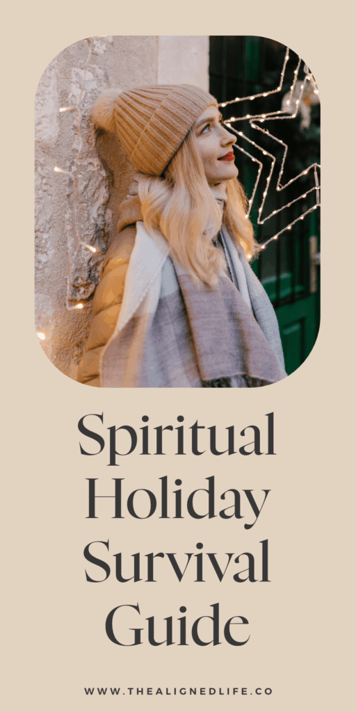 blonde woman in a beanie stands next to a star ornament | The Spiritual Holiday Survival Guide: Stay Chill Not Triggered