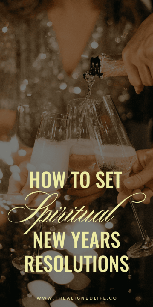 woman in a sequinned dress pouring champagne | How To Set Spiritual New Years Resolutions