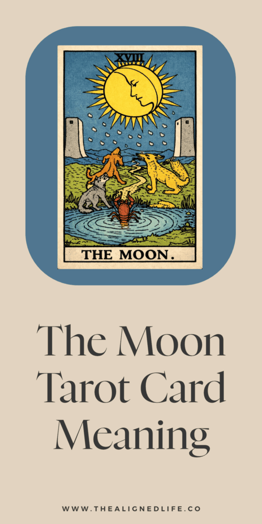 dogs howl at the full moon | The Moon tarot card from the Rider Waite tarot deck