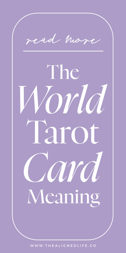 woman stands in the center of a wreath surrounded by an eagle, a bull, a lion and an angel | the World tarot card from the Rider Waite tarot deck