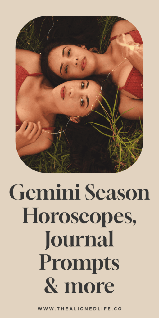 twins with dark hair lying in grass | Gemini Season: Journal Prompts, Ritual Ideas, Horoscopes & More! | The Aligned Life Manifestation & Spirituality Blog